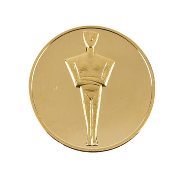 24k Gold Plated Bronze Medal Coin Cycladic Idol Medal 