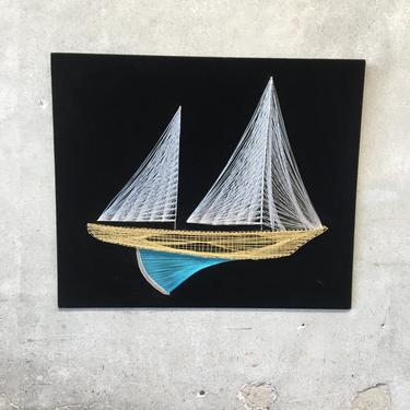Vintage Sailboat String Art