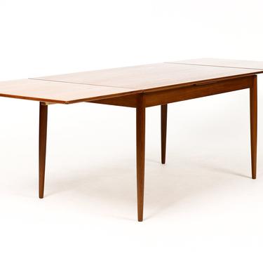 Danish Modern / Mid Century Teak Dining Table — Rectangular Draw Leaf — Bornholm Mobelfabrik 