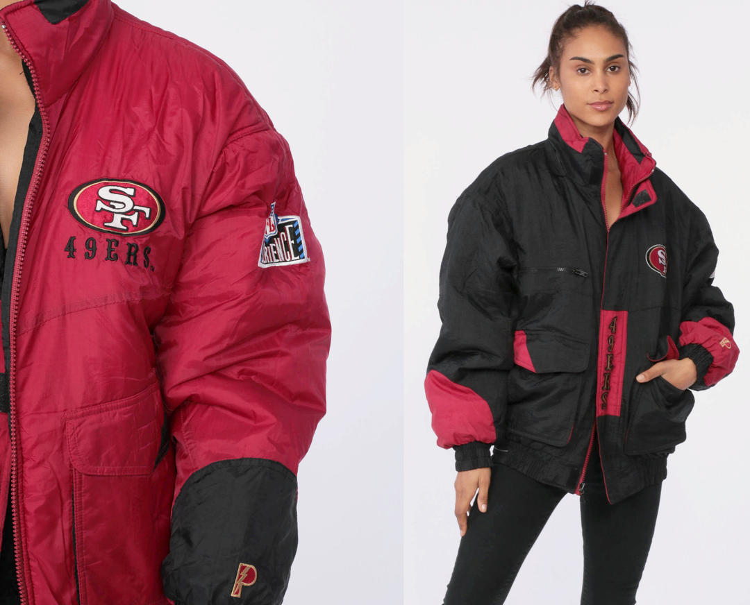 Vintage 90's Pro Player San Francisco 49ers Reversible Puffer