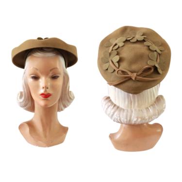 1940s Olive Green Hat - 1940s Green Hat - Vintage Green Hat - 1940s Tilt Hat - 1940s Dish Hat - Green Tilt Hat - 1940s Fall Hat - Olive Hat 