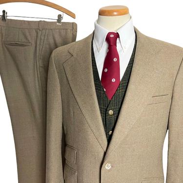 Vintage 1970s 2pc Wool Flannel Suit ~ 42 R ~ Michael Novarese ~ jacket / pants ~ Preppy / Ivy Style / Trad 