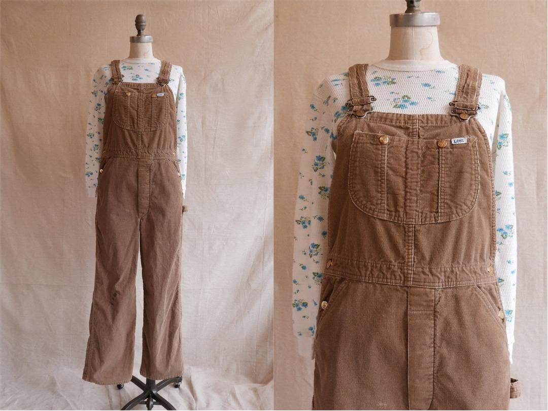 Vintage Lee Airplane good Corduroy Overalls