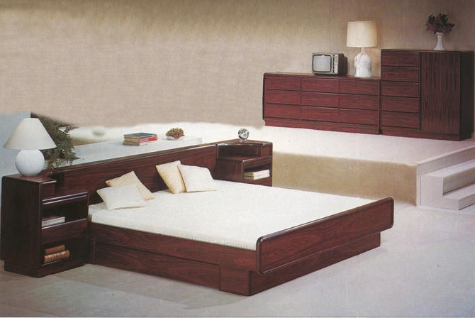 King Danish Modern Bedroom Set Brazilian Rosewood Platform Bed Nightstands Dresser Gentleman S Chest Mcm By Retrosquad