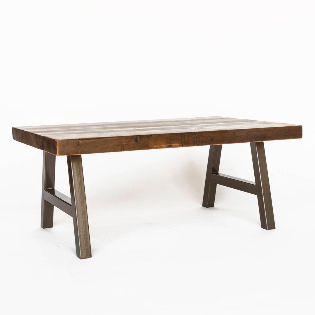 Modern Farmhouse Coffee Table with reclaimed wood top and steel Urban