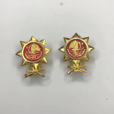 Vintage Mexican Army Presidential Guards Armored Reconnaissance Pins 