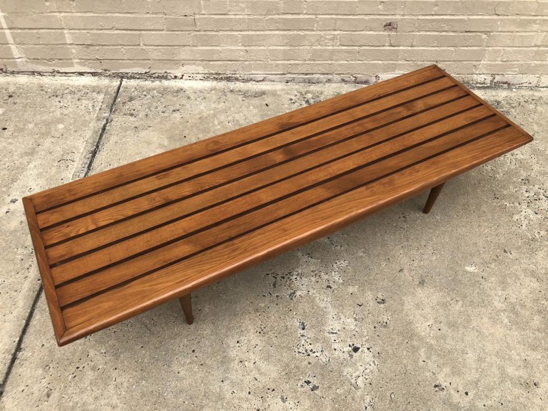 Slatted bench Midcentury Furniture Warehouse of Philadelphia