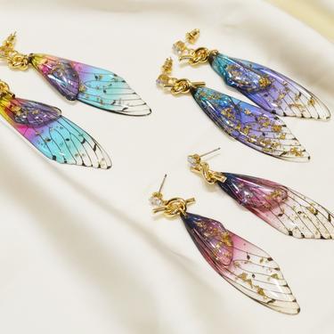 Butterfly wing earring, butterfly dangle earring, butterfly drop earring, butterfly earring, butterfly stud earrings, wing stud earring E049 