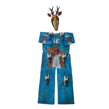 Mid-Century Mexican Ceremonial Costume with Deer Mask 