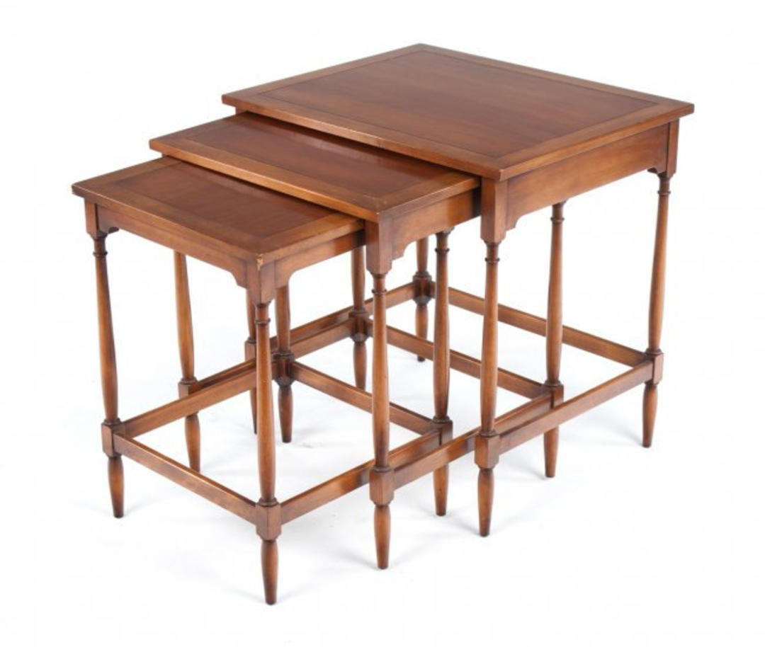 Vintage Federal Style Inlaid Wooden Nesting Tables Mary Kay's