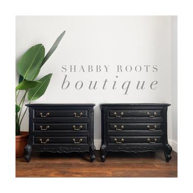 NEW! Set of Nightstands Black 3 drawer Nightstands modern Farmhouse rustic finish  - San Francisco CA by Shab