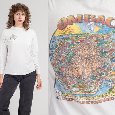 80s Over-The-Line Tournament Participant Pocket Tee - Men's Medium | Vintage San Diego OMBAC Long Sleeved Retro Graphic T Shirt 