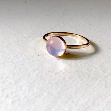 Crystal Ball Ring - Lavender Moon Quartz Goldfilled Ring 