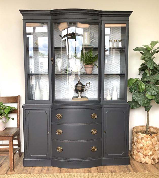 Black China Cabinet Drexel Furniture From Vintage Hip Decor Of