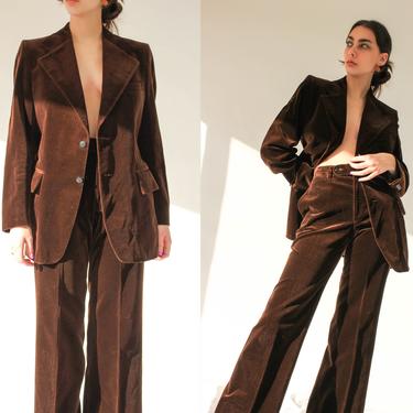 Vintage 70s Yves Saint Laurent Chocolate Brown Velvet | The Vault