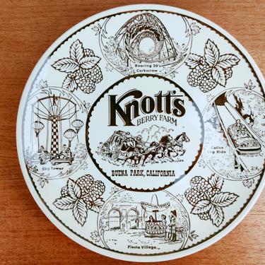 Vintage Knott's Berry Farm Decorative Souvenir Plate | Buena Park CA | Rides Fiesta Village Berries Chicken Dinner | 1970s 