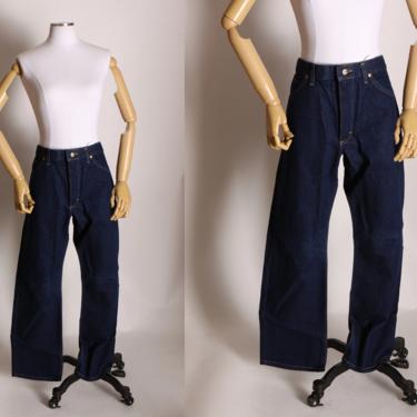 Deadstock 1970s Dark Wash High Waisted Regular Cut Denim Jeans by Lee -38x30 