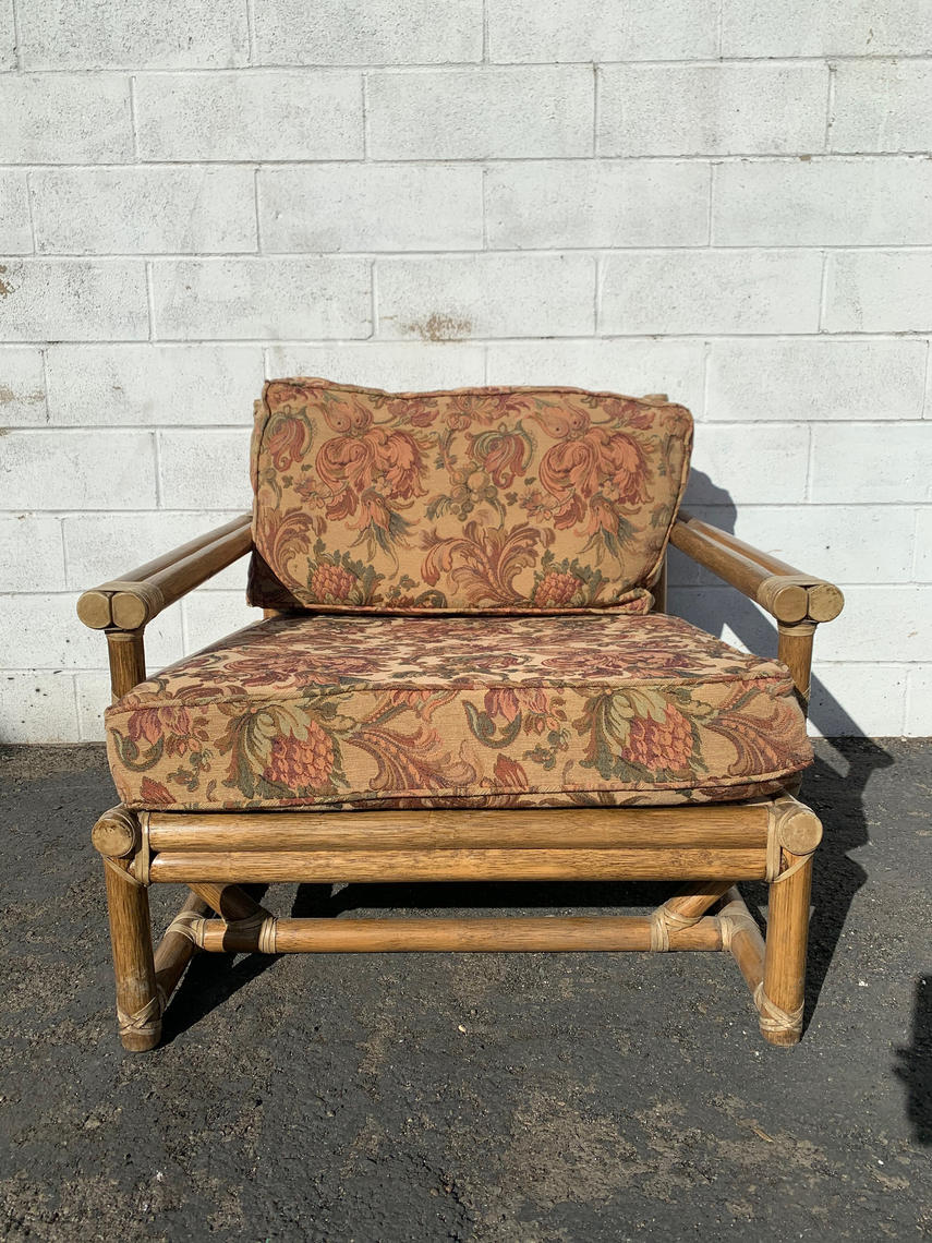 Vintage Rattan Chair Armchair McGuire Woven Bohemian Boho Chic Seating
