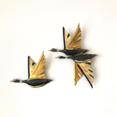 Mid Century Metal Flying Bird Wall Hangings / Set of 2 