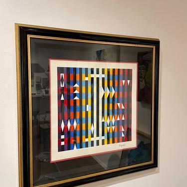 Yaacov Agam Yucatan Modern Signed Serigraph Framed signed &amp; Numbered