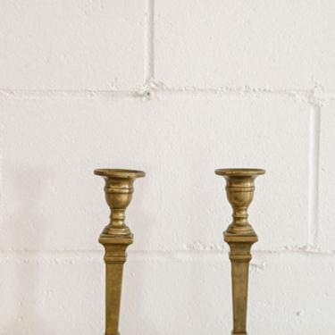 turn of the century french brass candlesticks