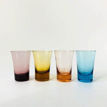 Vintage Colorful Shotglasses / Set of 4 