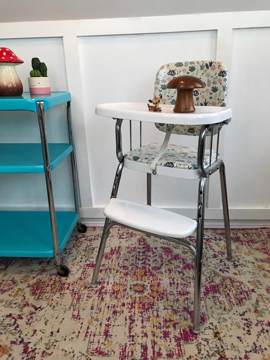 High Chair Cosco Vintage 1960s Chrome White High Chair Mid