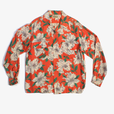 50s Style Floral Aloha Shirt - Lucky Vintage