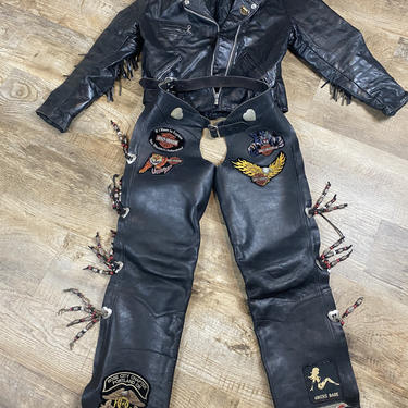 Harley davidson leather hot sale jacket and chaps