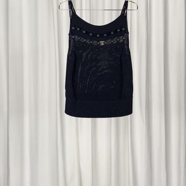 VINTAGE KNIT TANK TOP WITH BEADS