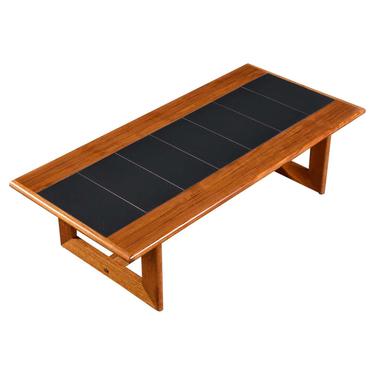 Interform Collection Danish Teak Slate Top Tile Coffee Table 