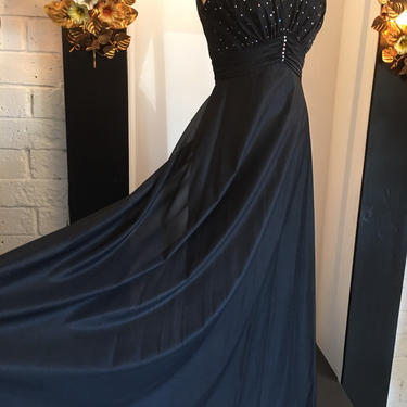1960s formal dress, vintage 60s dress, black chiffon | Black Label Vintage  - Tacoma, WA