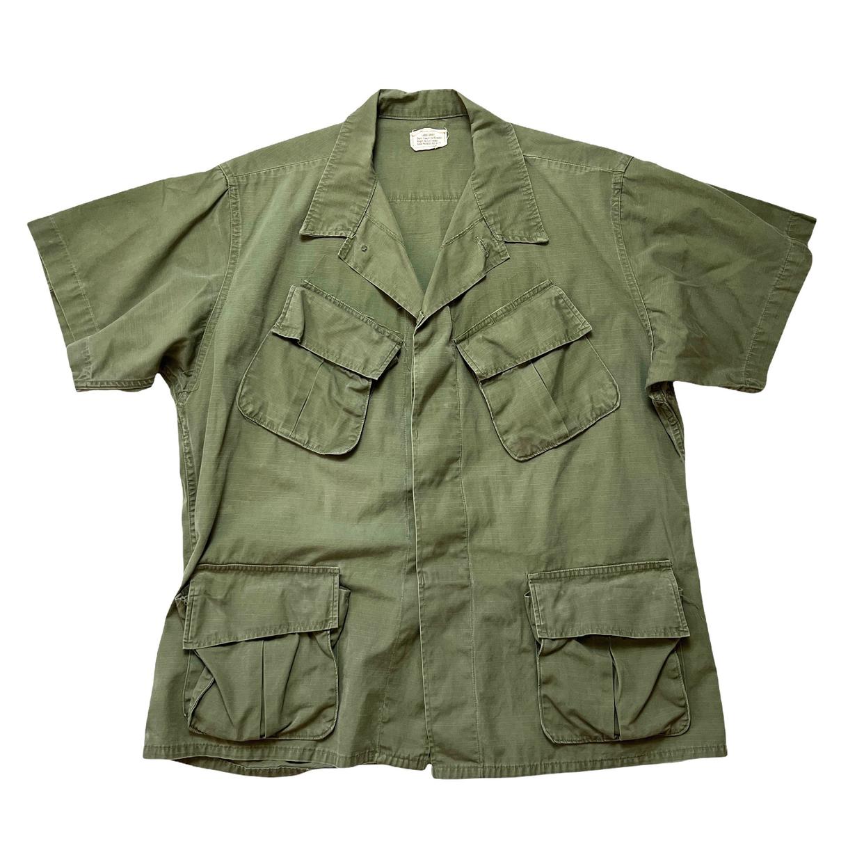 【60s】US ARMY / JUNGLE FATIGUE / M-S Vintage 1960s Vietnam War US Army Jungle Fatigue Jacket ~ Small