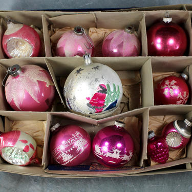 pink glass tree ornaments