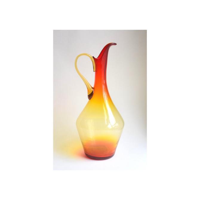 Mcm Empoli Amberina Ewer Pitcher Red To Orange To Yellow Tangerine Vintage Glassware Centerpiece Home Decor By Lostandfoundhandwrks From Lost Found Handworks Of Hyattsville Md Attic attic