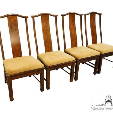 Set of 4 BERNHARDT FURNITURE Asian Chinoiserie Dining Side Chairs 