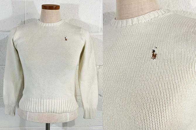 Vintage cream ralph discount lauren knit sweater