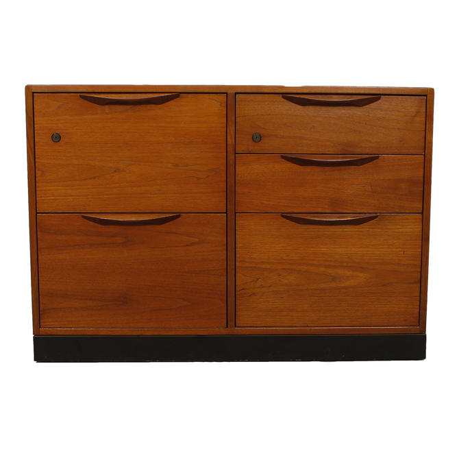 Jens Risom Danish Modern Teak Filing Credenza Cabinet From
