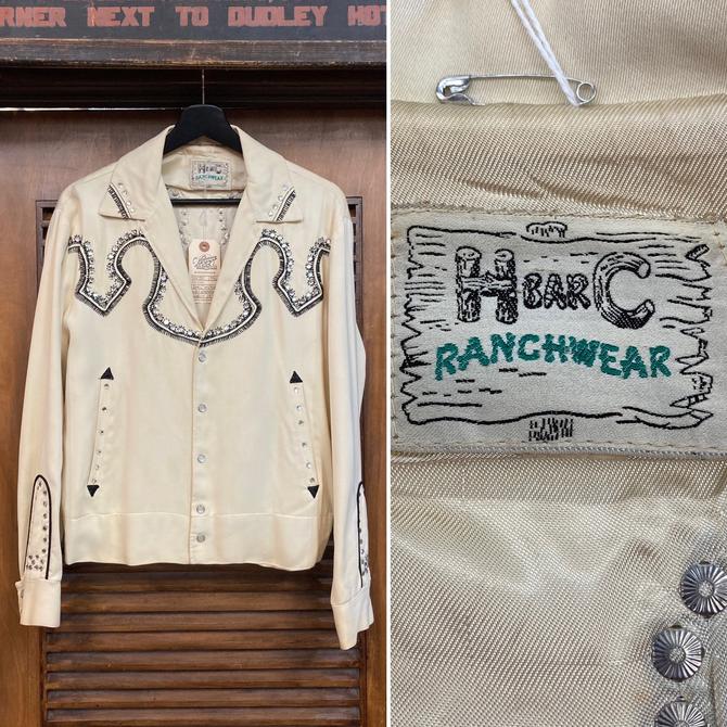 Vintage 1950's “H Bar C” Western Cowboy Gabardine Rockabilly