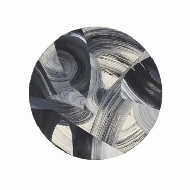 Abstract Acrylic Painting on Canvas Black White Abstraction 