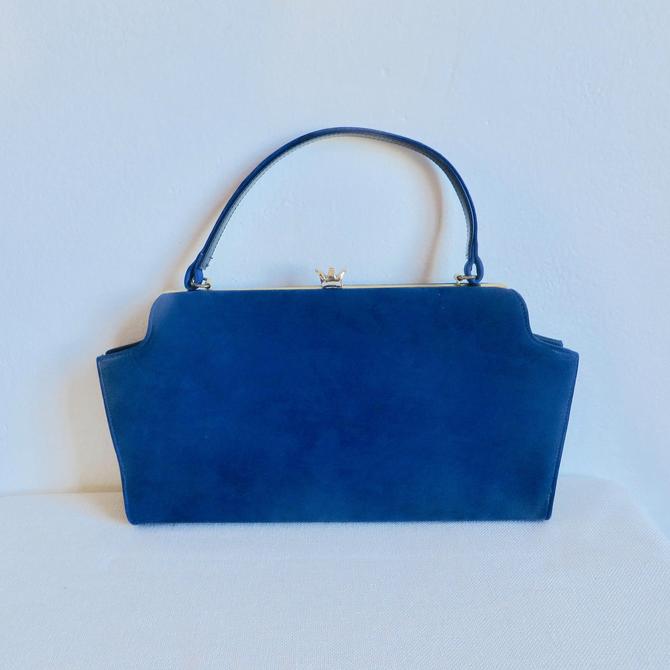 1960s Navy Blue Suede Chain Bag Selected by Cherry