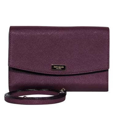 Kate Spade - Small Deep Purple Wallet-Style Fold-Over Crossbody