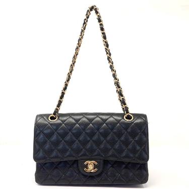 CHANEL Caviar Half Moon WOC Black Wallet On Chain Shoulder Bag For