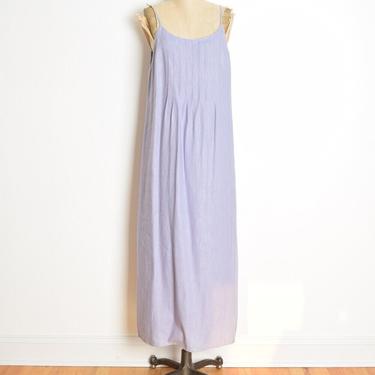 vintage 90s dress lavender linen long maxi sun dress simple basic M L clothing 