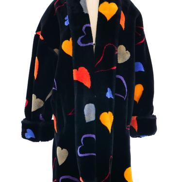 Donnybrook Heart Motif Faux Fur Coat