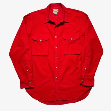 Vintage 1980s BANANA REPUBLIC 100% Cotton Chamois Shirt ~ L ~ Work Wear ~ Flannel ~ Hunting ~ 80s 