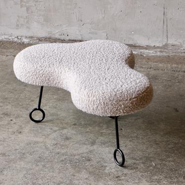 Boucle Amoeba Shaped Stool/Ottoman 