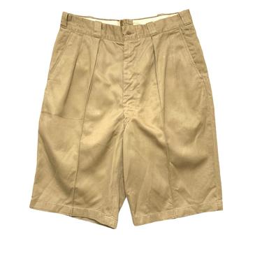 Vintage 1950s US Army Field Shorts ~ 29.5 Waist ~ Relaxed Fit / High Waist ~ 50s / Korean War ~ Military Uniform ~ Khaki 