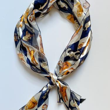 Navy Diamond Cat Scarf