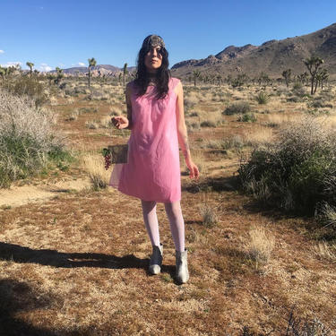 Vintage 50s 60s Psychedelic Romantic Neon Pink Babydoll Nightgown Giallo Hammer Girl Rosemary's Baby Maternity Sleeveless Sleep Dress Lolita by InAFeverDream